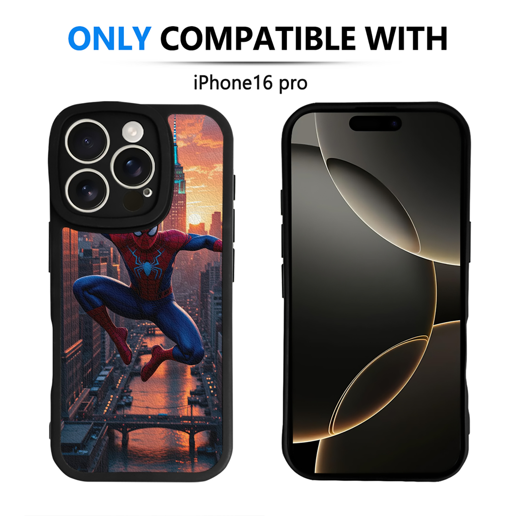 Spider Man スパイダーマン 【iPhone 16シリーズ対応】シリコンスマホケース（レザー調） 材質：シリコン